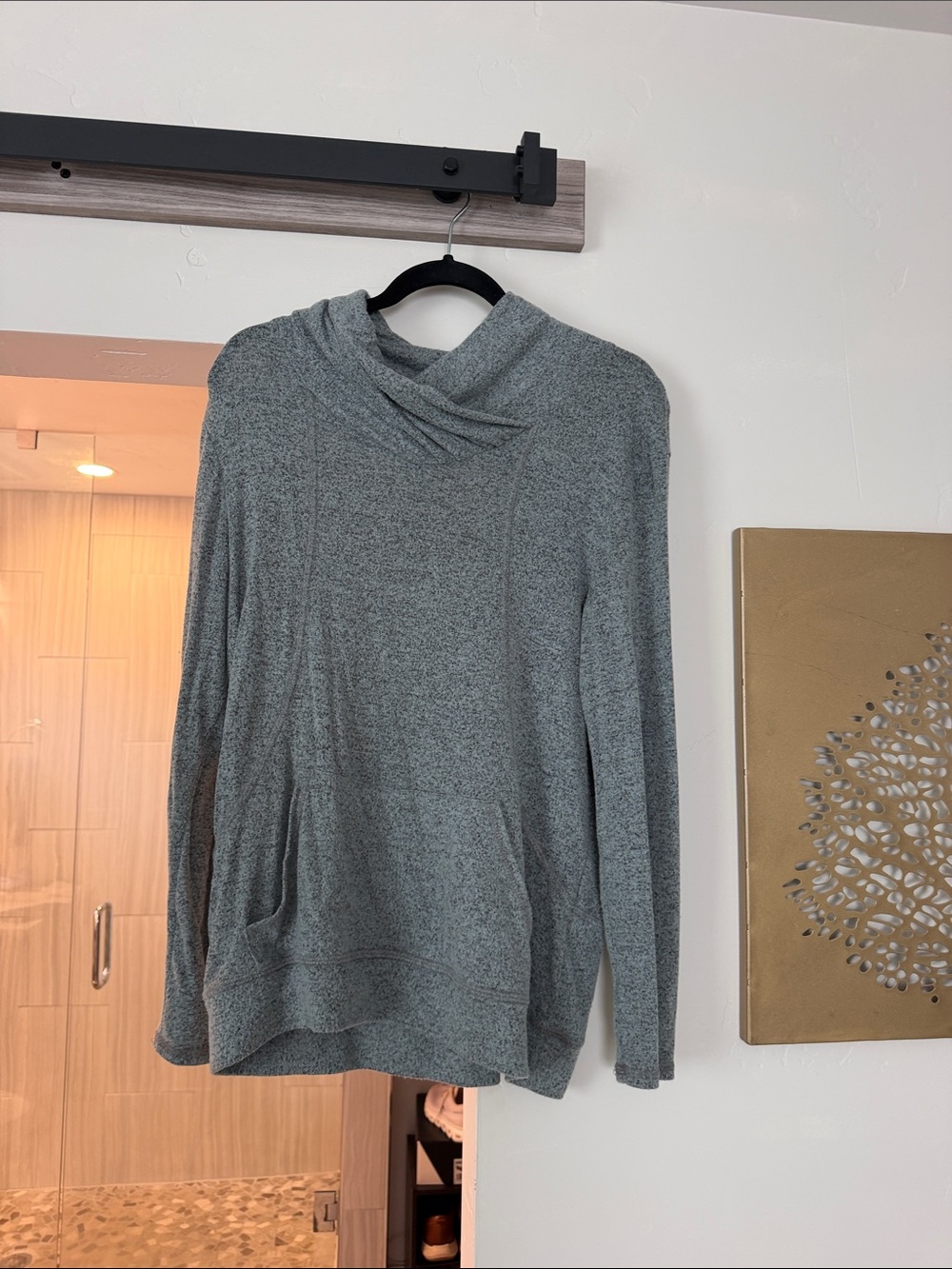 Loveappella Heather Gray Cowl Neck Sweater